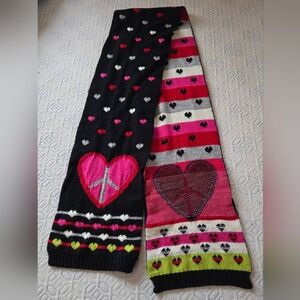Joe Boxer Colorful Peace & Love Heart and Peace Sign Scarf